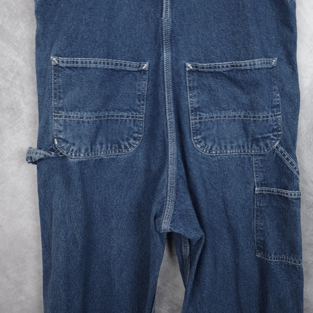 Carhartt Bib Overalls Mens 32 Blue Denim Workwear Hammer Loop R07 DSI - Picture 11 of 14